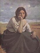 Jean Baptiste Camille  Corot Moissonneuse tenant sa faucille (mk11) oil on canvas